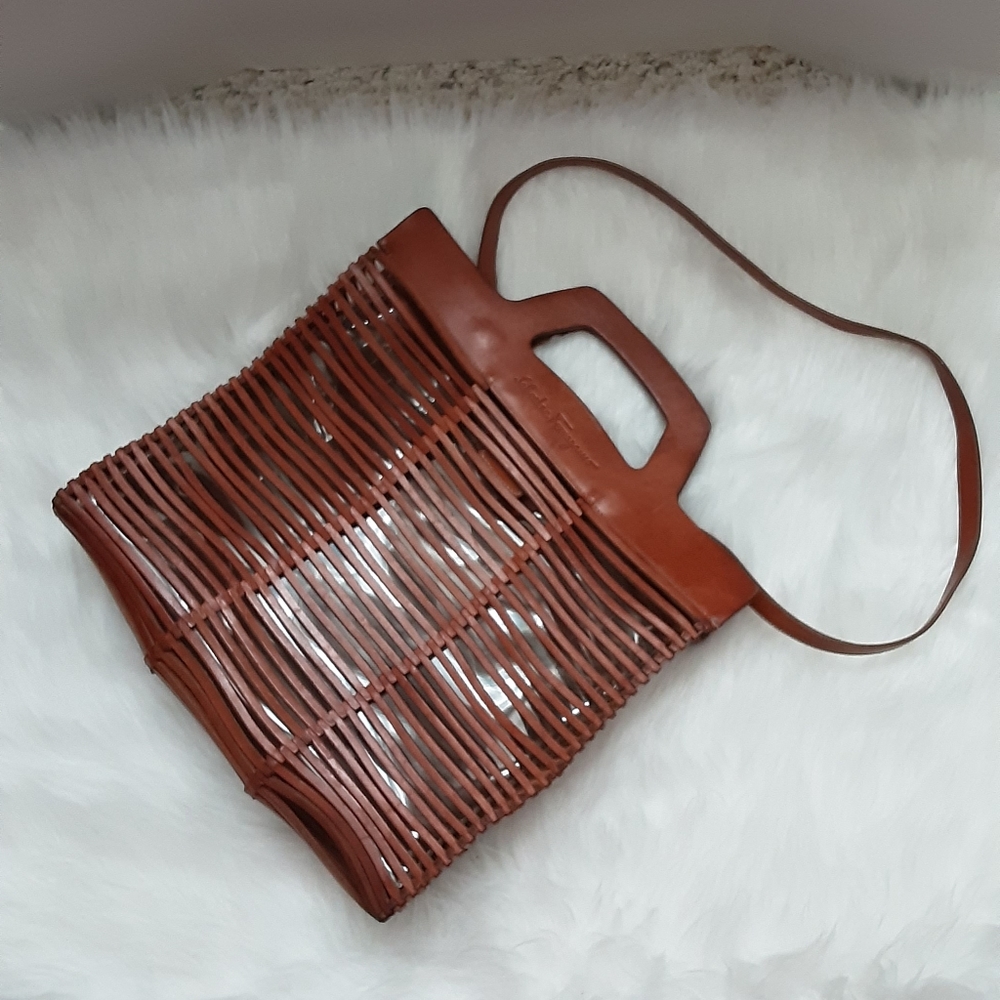 Salvatore Ferragamo Leather Cutout tote